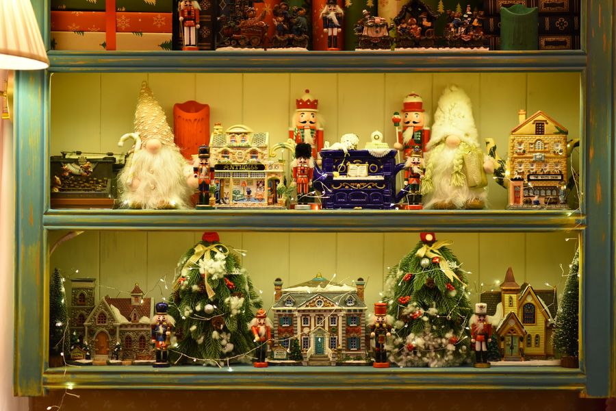Decoración navideña para vitrinas