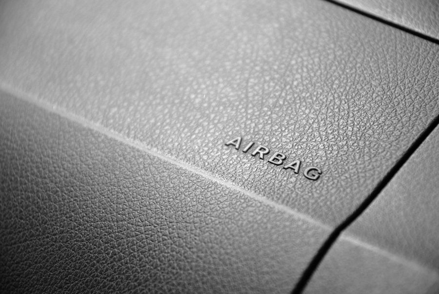 Etiqueta de airbag de cuero para automóviles